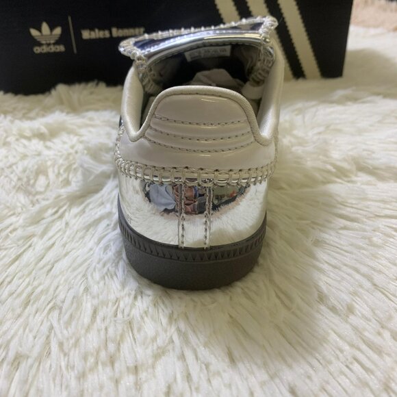 New Adidas Samba x Wales Bonner Silver Metallic Women Sneaker - Picture 4 of 10